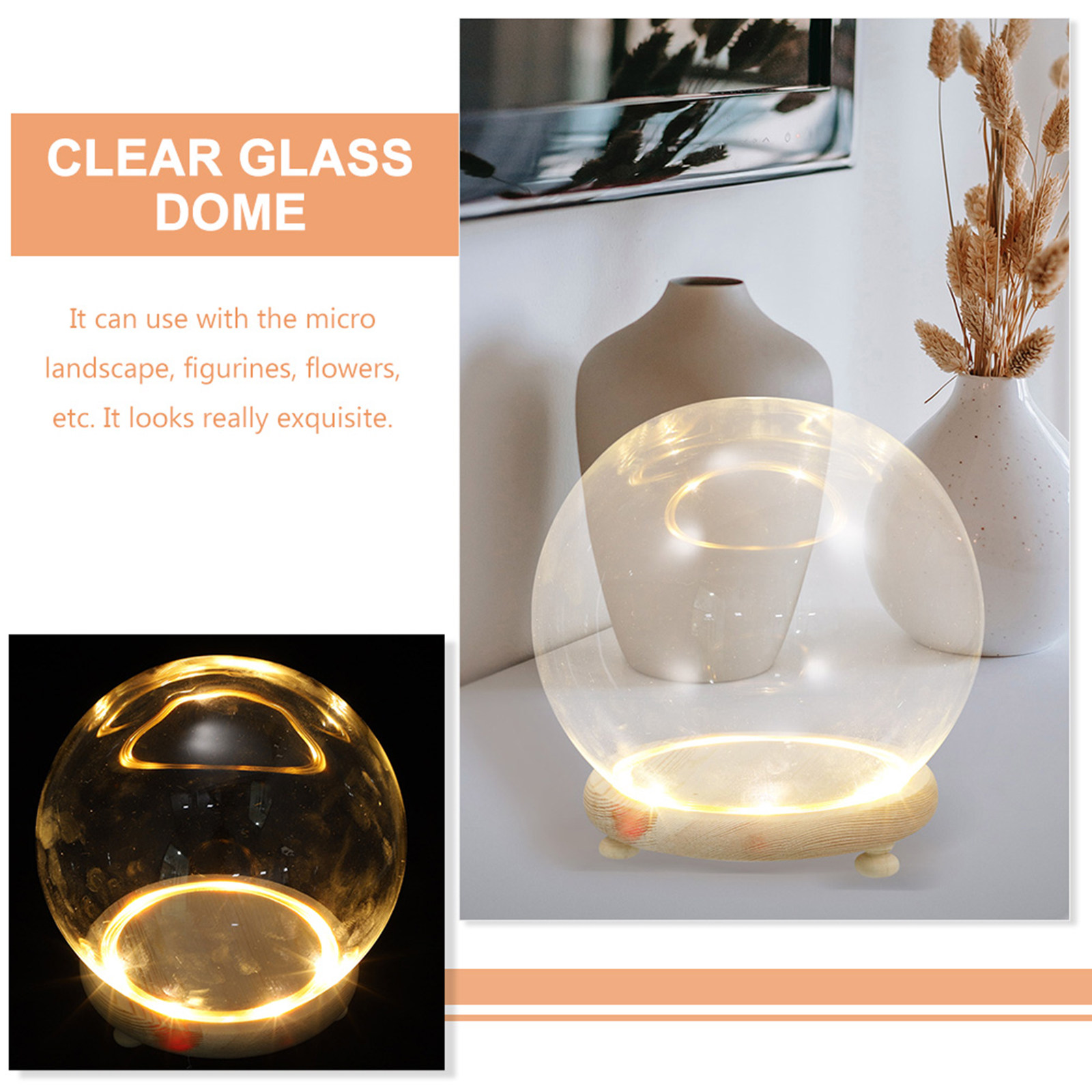 Clear Glass Dome Display Case  - Plastic Dome Clear ulasan dan harga
