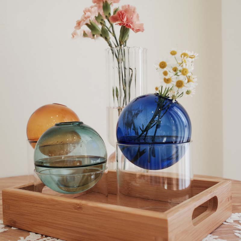 Mini Round Flower Vase Hydropo - Propagation Station Vase ulasan dan harga