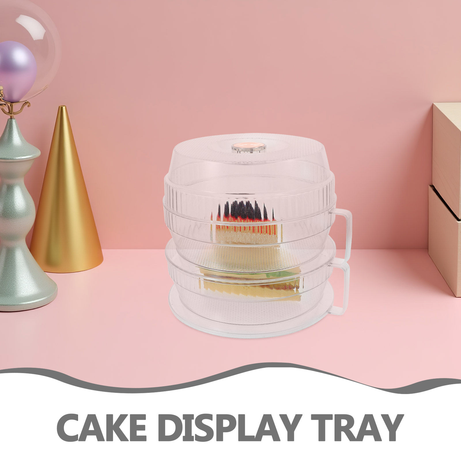 1Set Cake Display Dome Stand C - Plastic Dome Clear ulasan dan harga